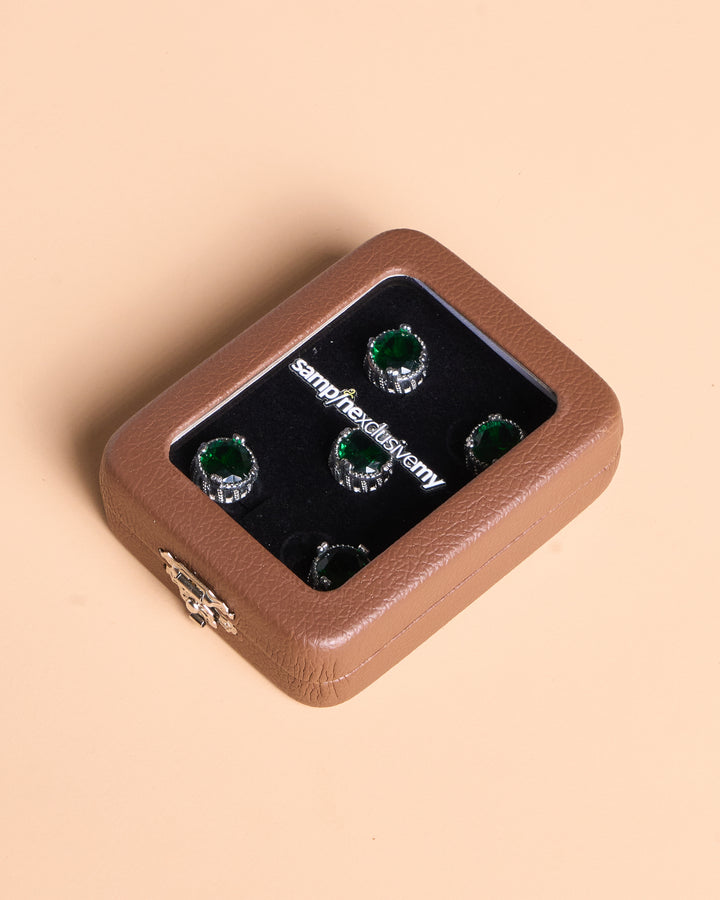 Butang zircon Hud - Green