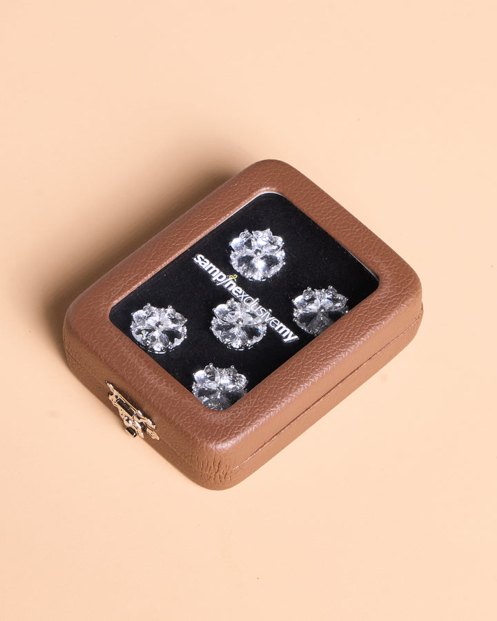 Butang zircon Jasmine - White