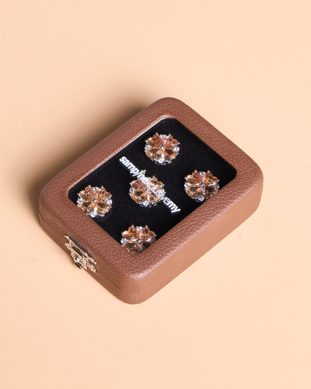 Butang zircon Jasmine - Champagne