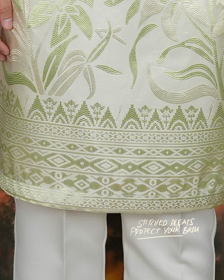 Cenderawasih Original Sampin Adult - Offwhite & Soft Green