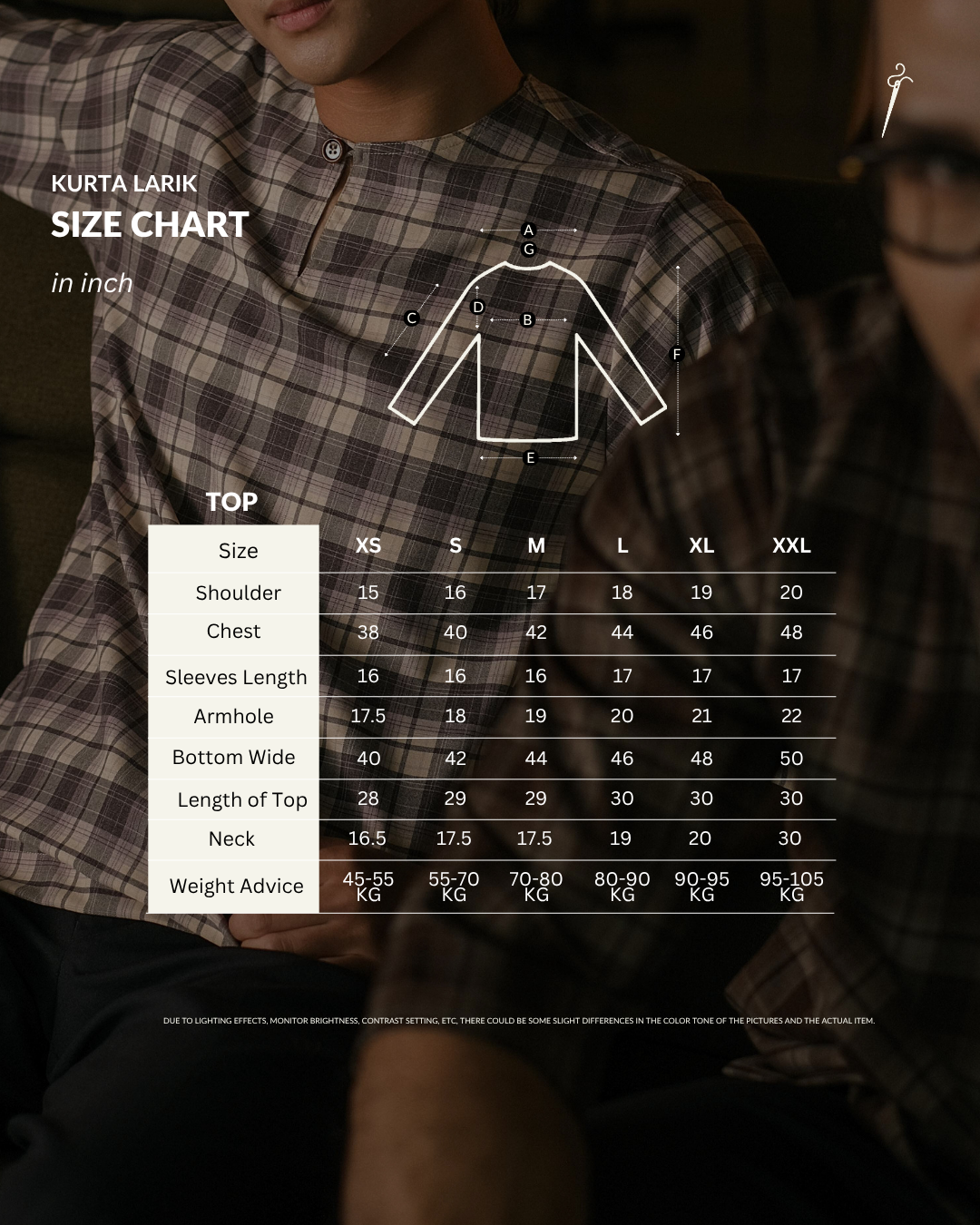 Kurta Larik Pelikat - Soft Blue