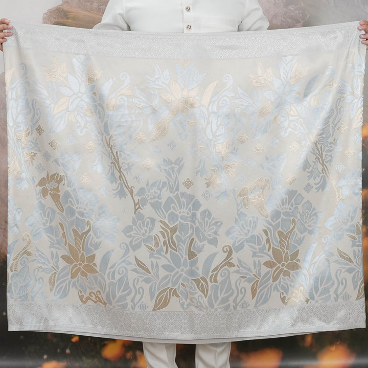 Mawar Original Sampin Adult - Soft Gold & Blue