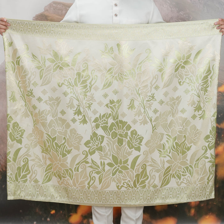 Mawar Original Sampin Adult - Offwhite & Soft Green