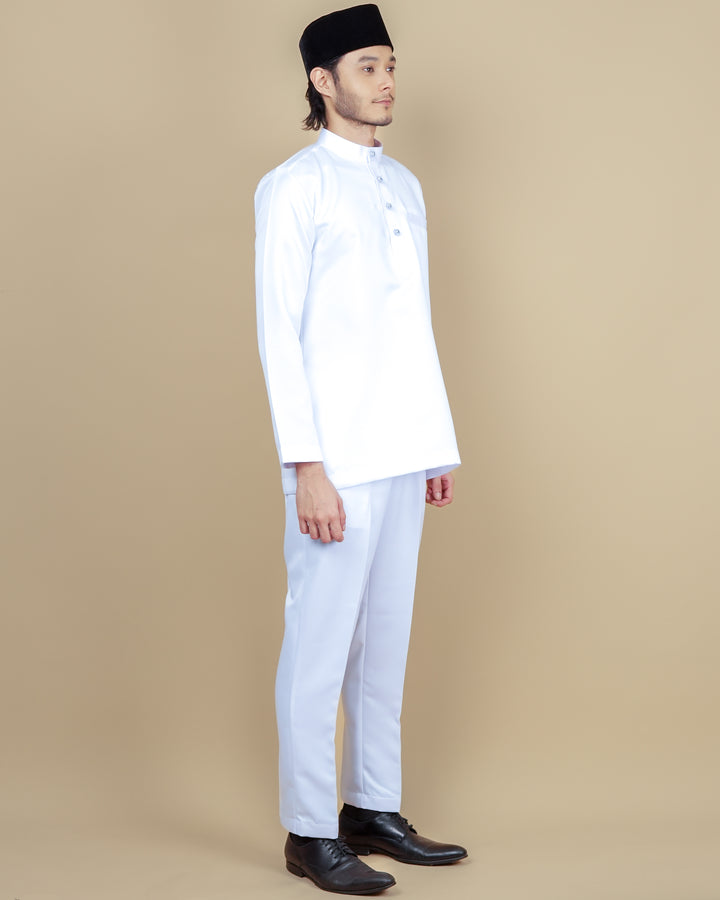 Baju Melayu Luxe - Pure White - SampinExclusiveMy