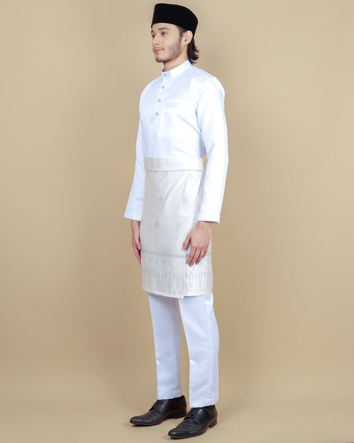 Baju Melayu Luxe - Pure White - SampinExclusiveMy