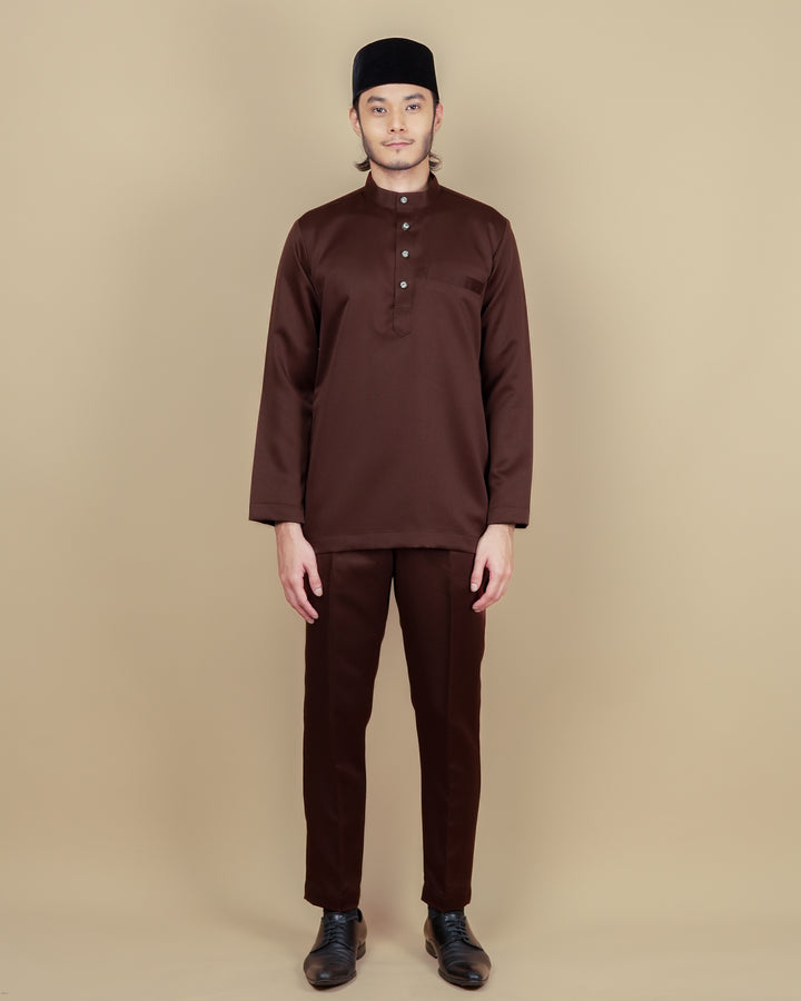 Baju Melayu Luxe - Dark Brown