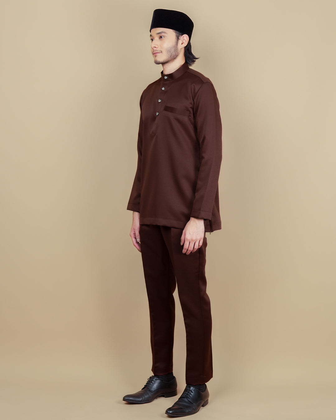 Baju Melayu Luxe - Dark Brown