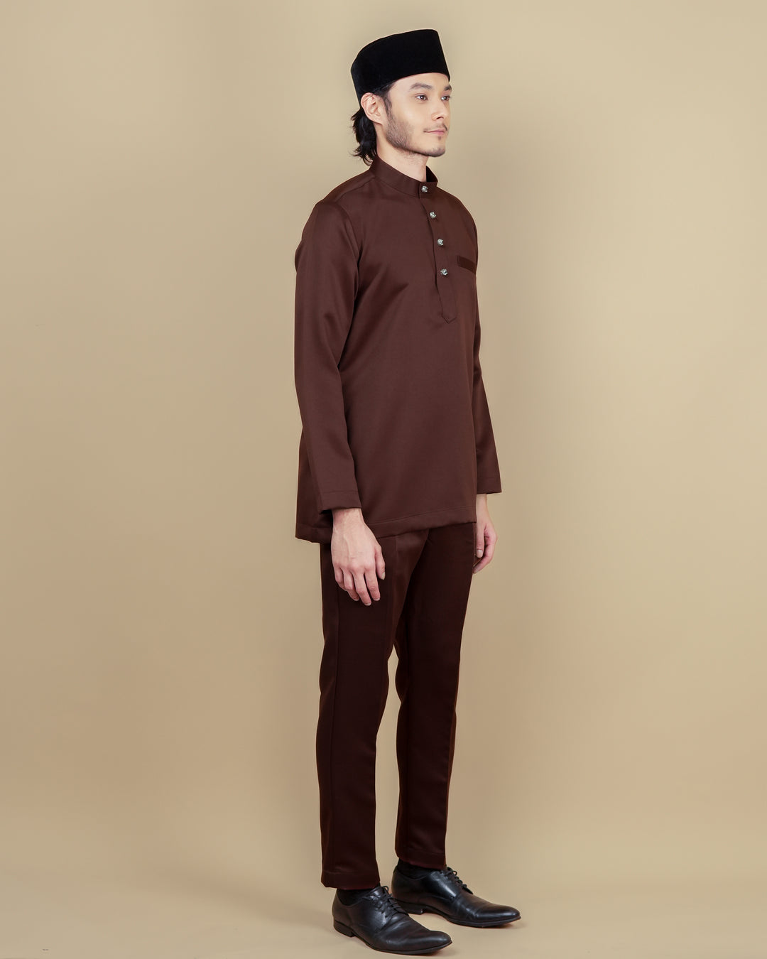 Baju Melayu Luxe - Dark Brown