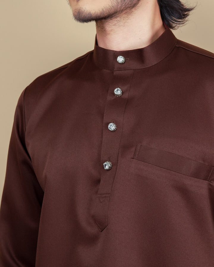 Baju Melayu Luxe - Dark Brown