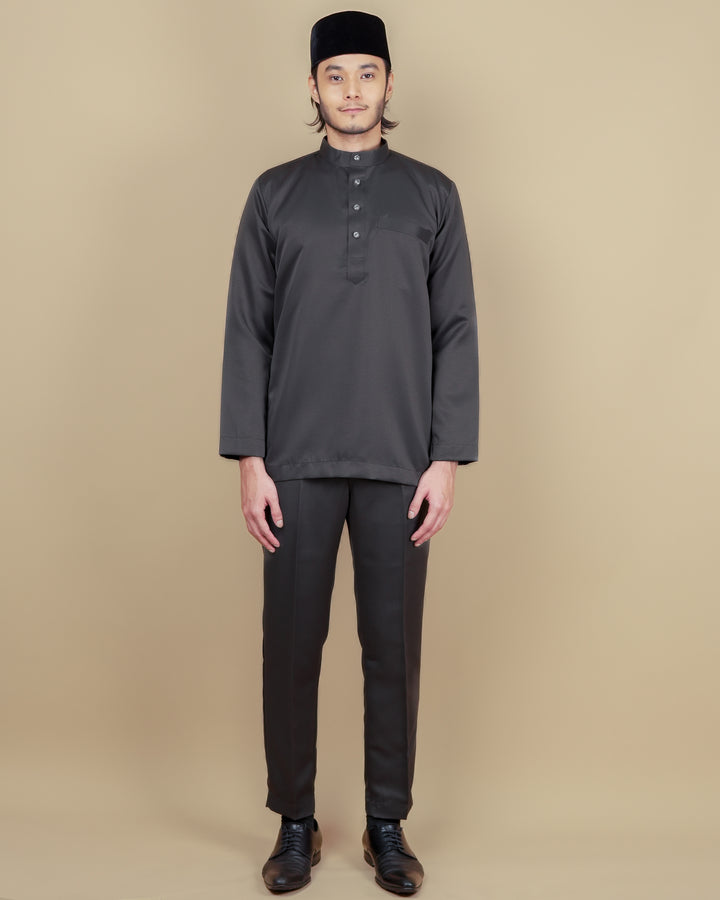 Baju Melayu Luxe - Dark Grey