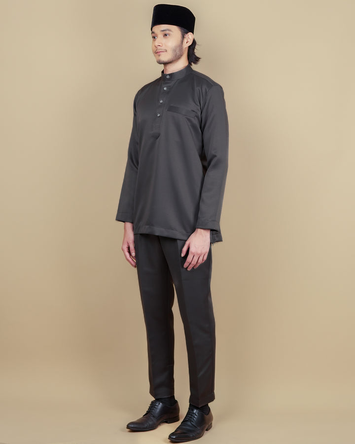 Baju Melayu Luxe - Dark Grey