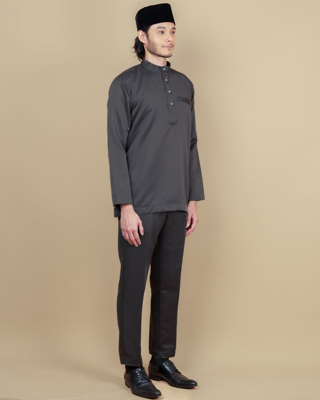 Baju Melayu Luxe - Dark Grey