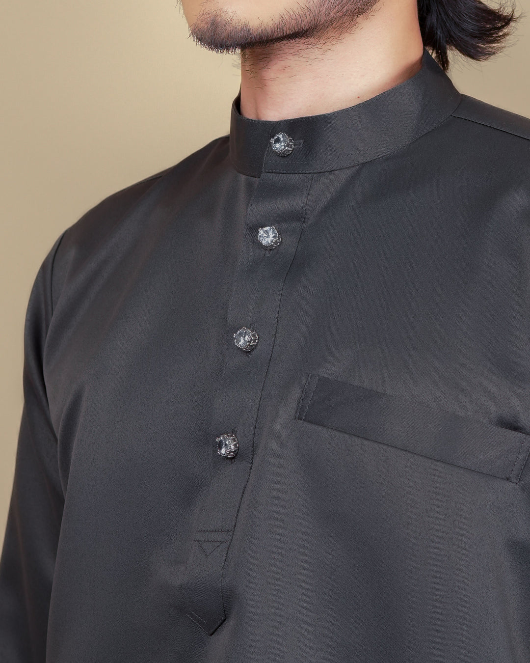 Baju Melayu Luxe - Dark Grey