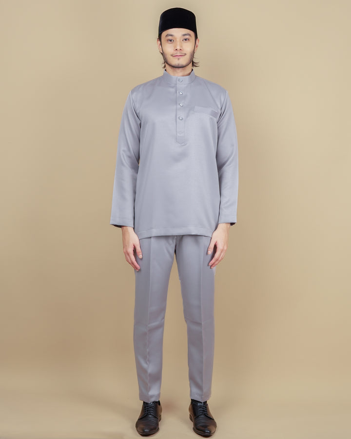 Baju Melayu Luxe - Soft Grey