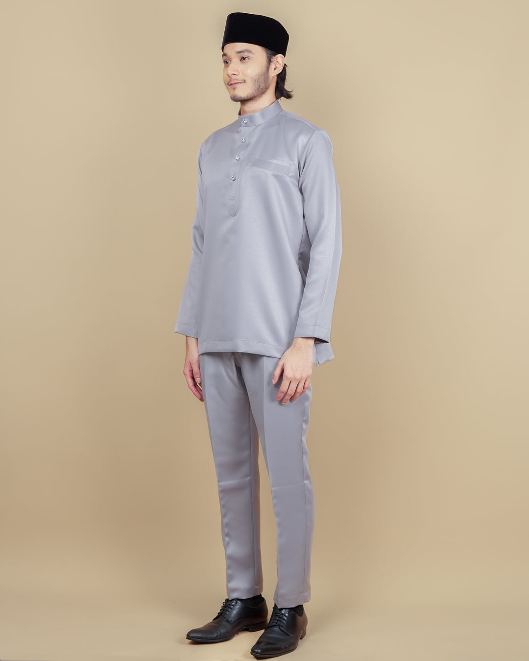 Baju Melayu Luxe - Soft Grey