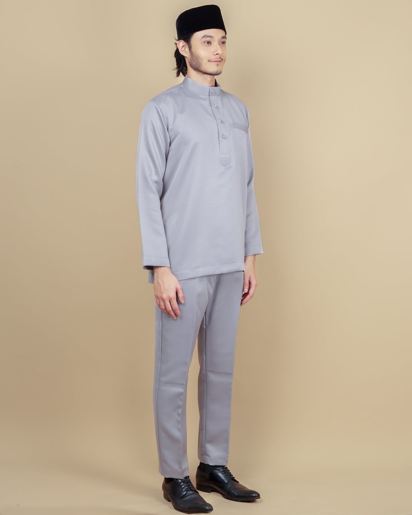 Baju Melayu Luxe - Soft Grey