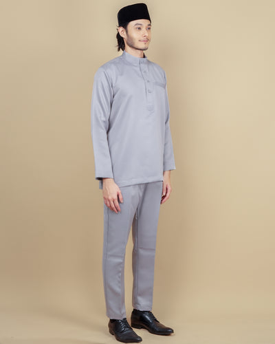 Baju Melayu Luxe - Soft Grey