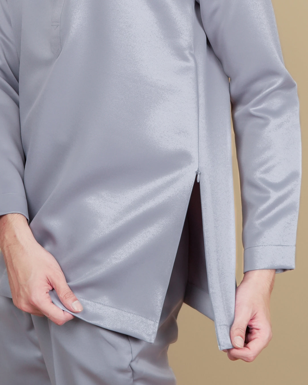 Baju Melayu Luxe - Soft Grey