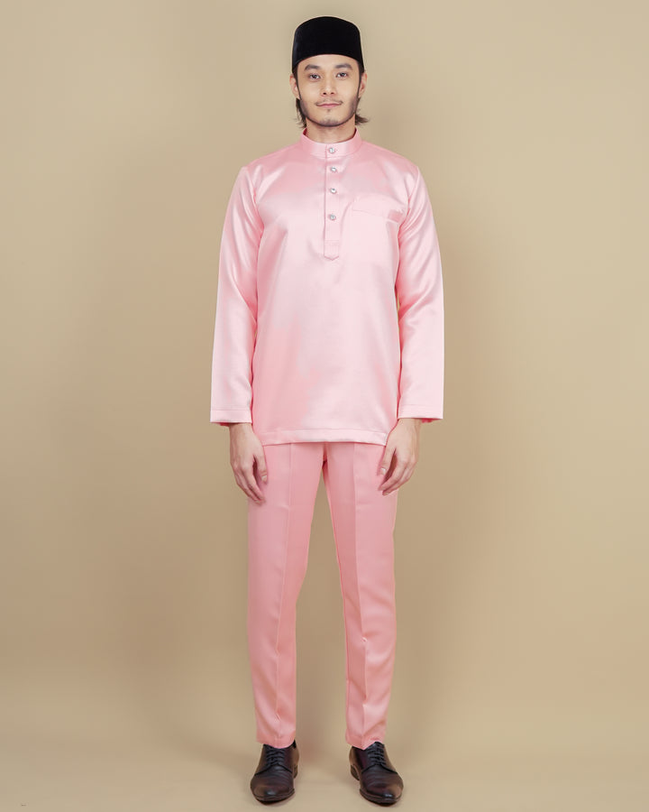 Baju Melayu Luxe - Salmon Pink