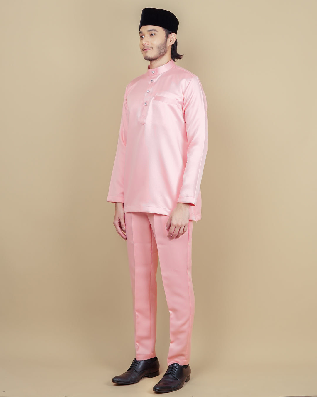 Baju Melayu Luxe - Salmon Pink