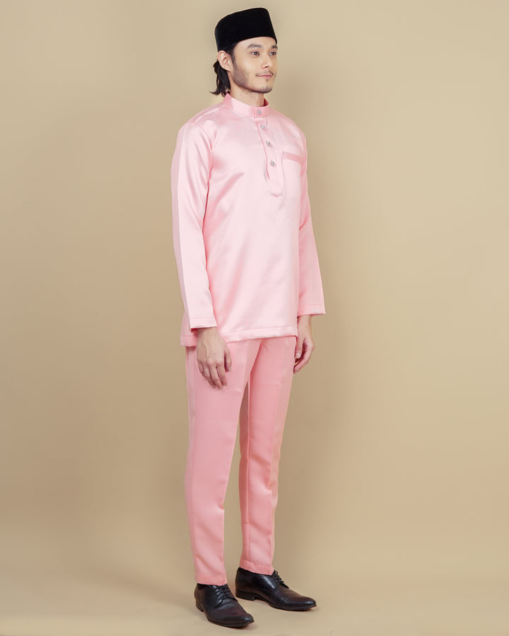 Baju Melayu Luxe - Salmon Pink