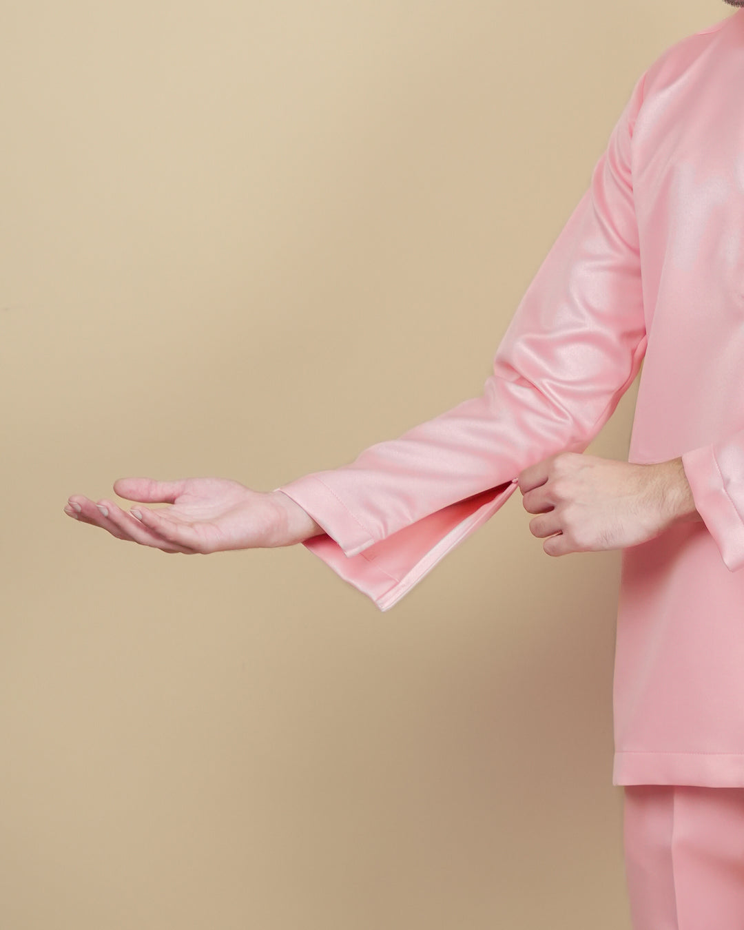 Baju Melayu Luxe - Salmon Pink