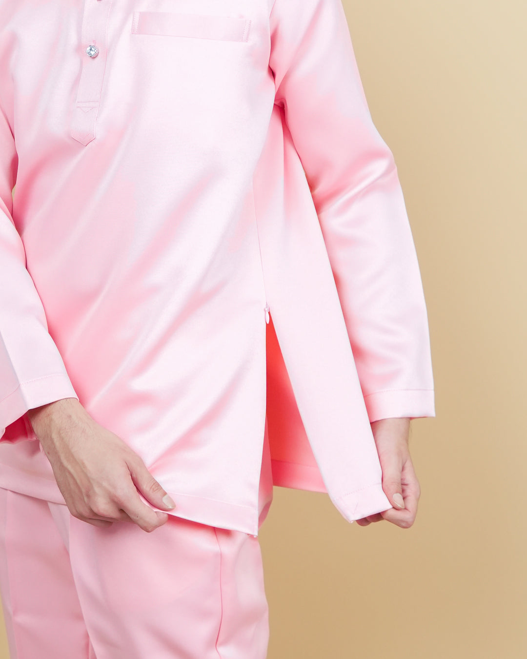 Baju Melayu Luxe - Salmon Pink