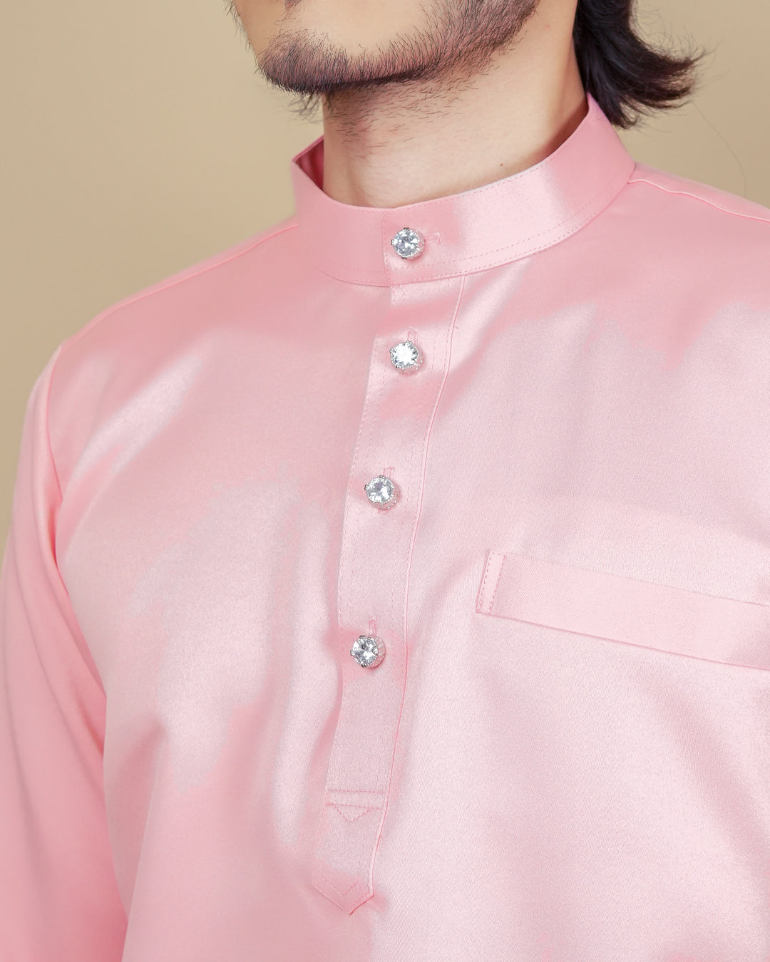 Baju Melayu Luxe - Salmon Pink