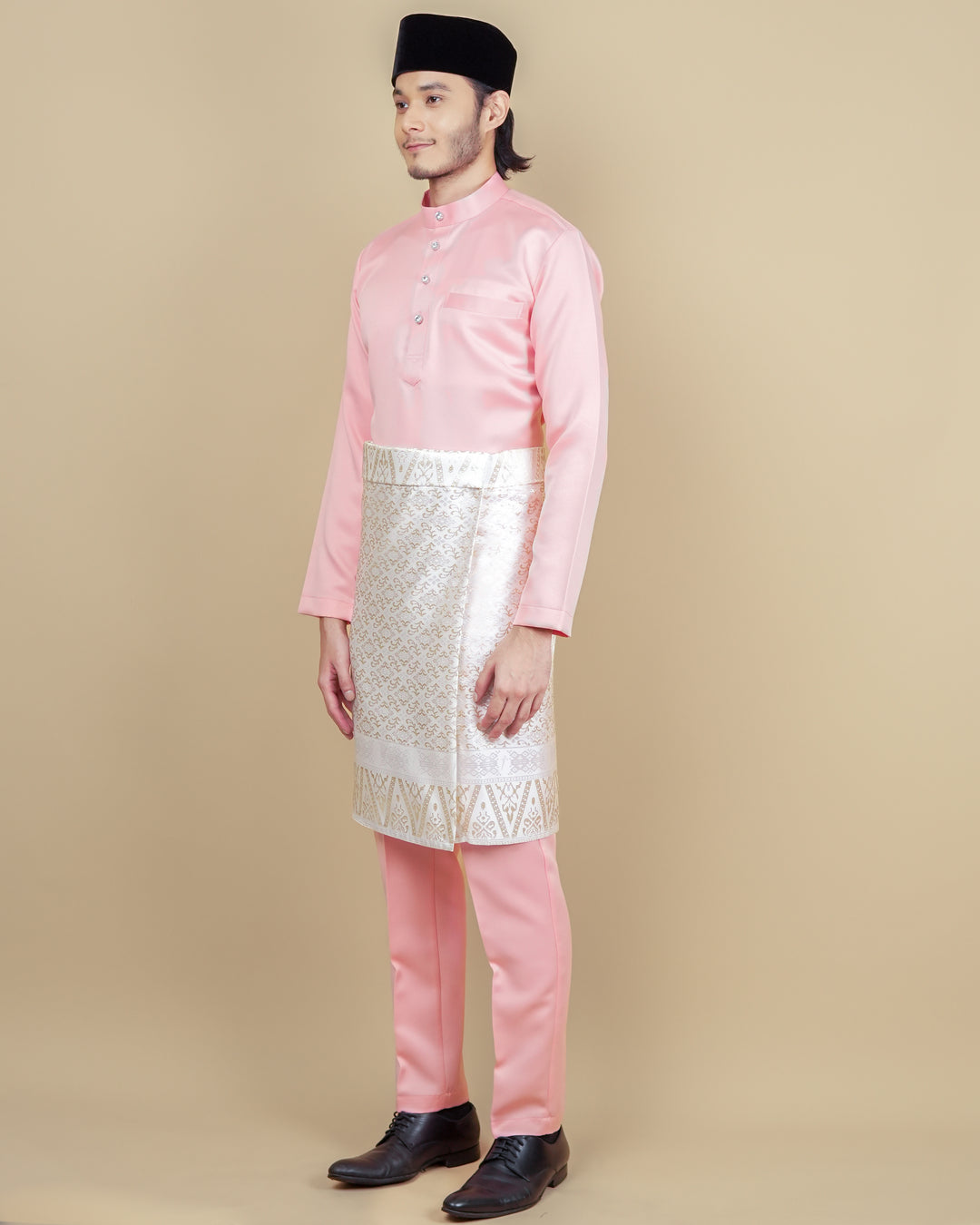 Baju Melayu Luxe - Salmon Pink