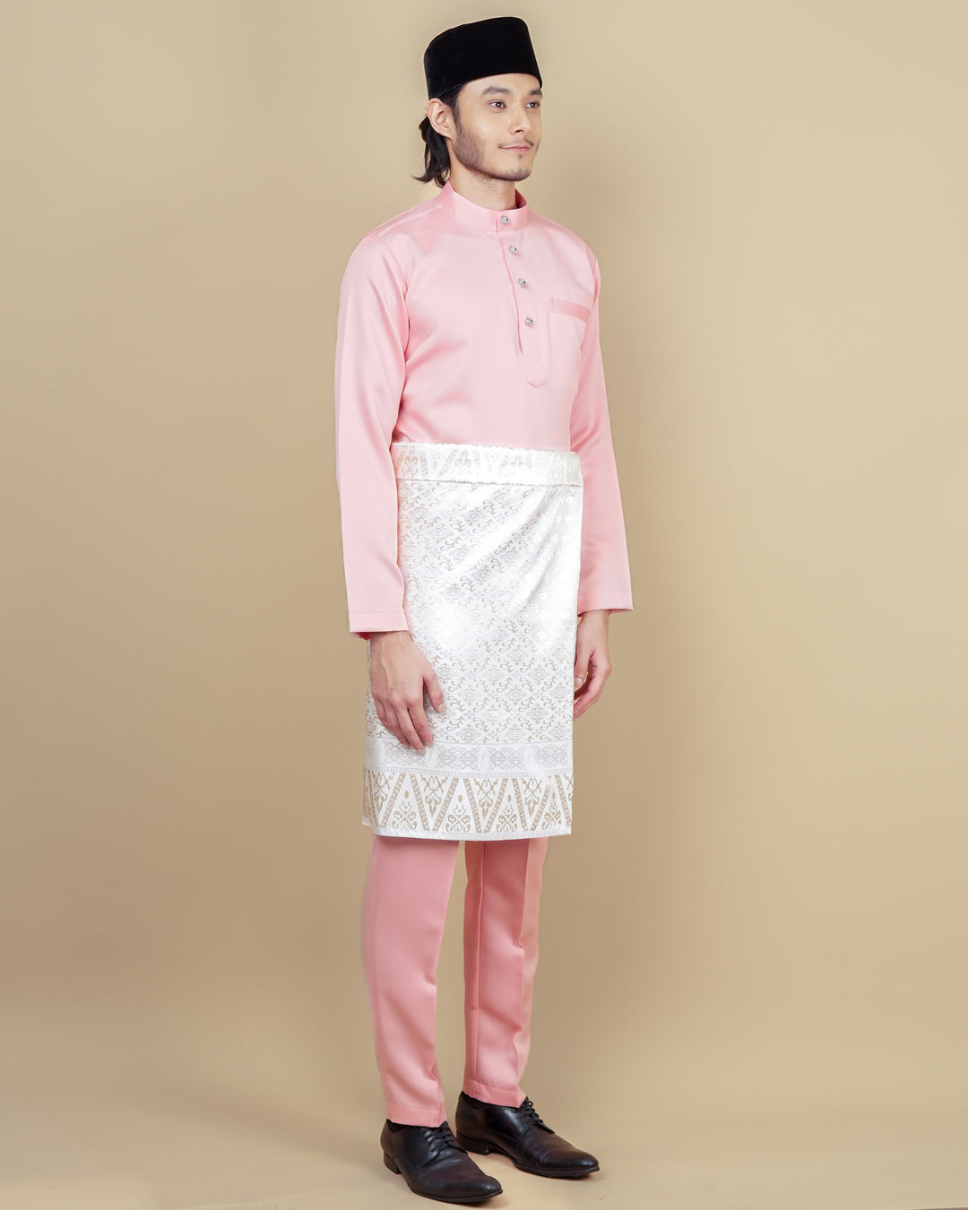 Baju Melayu Luxe - Salmon Pink