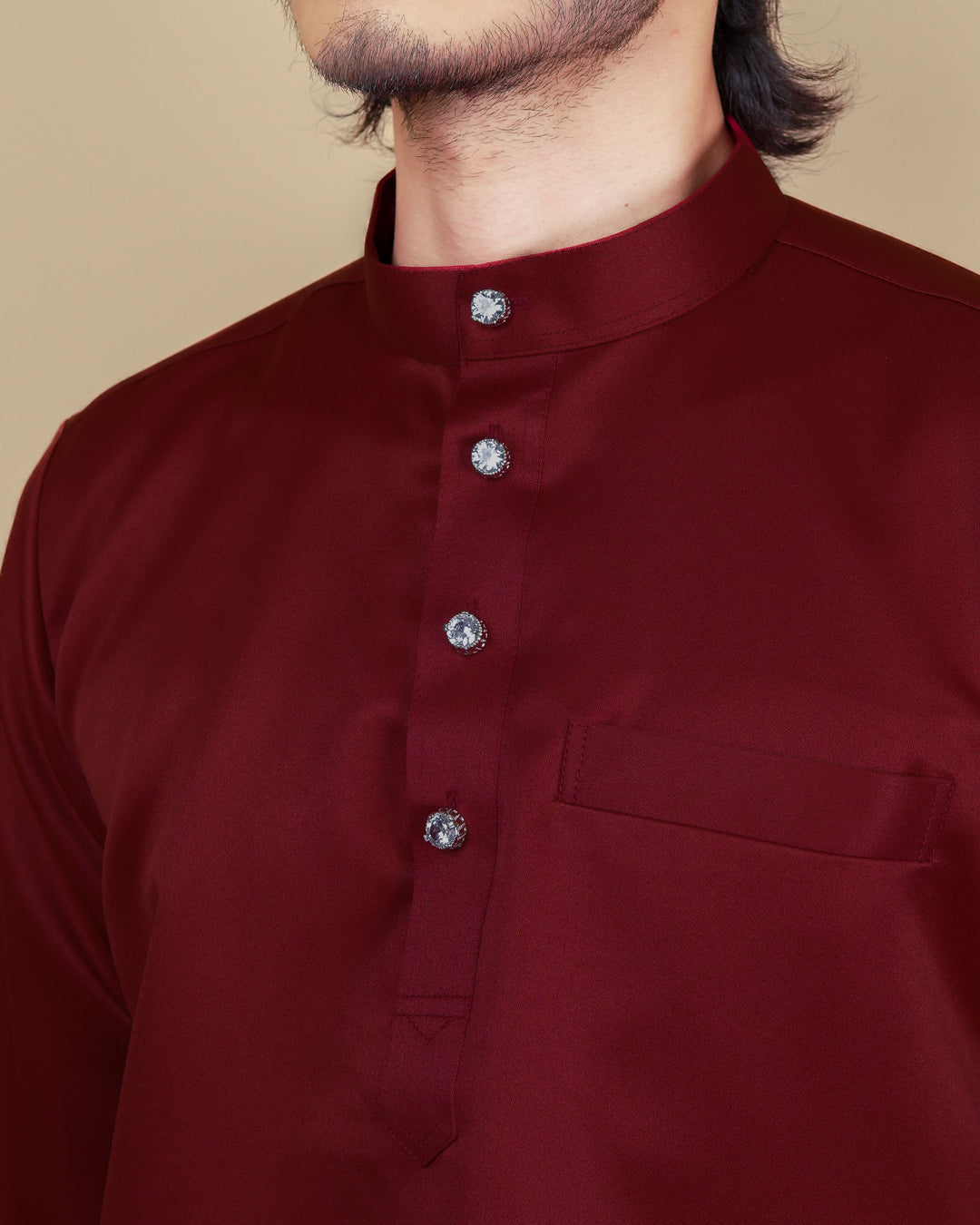 Baju Melayu Luxe - Maroon