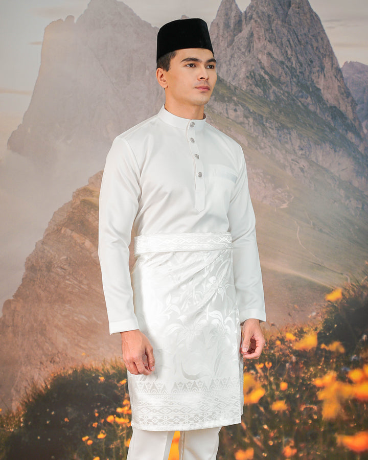 Cenderawasih Instant Sampin Adult - Offwhite & Silver