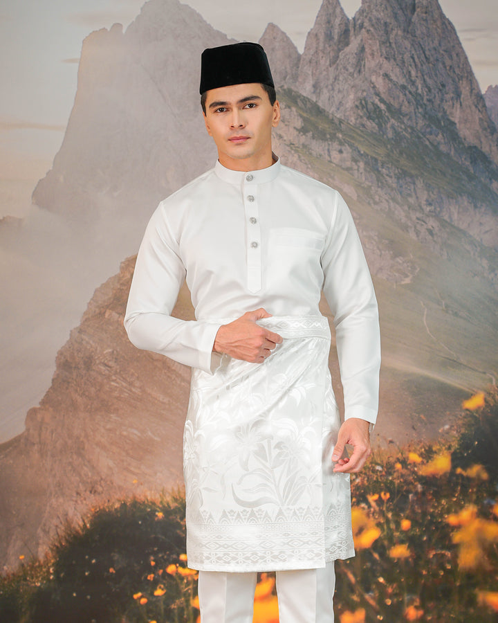 Cenderawasih Instant Sampin Adult - Offwhite & Silver