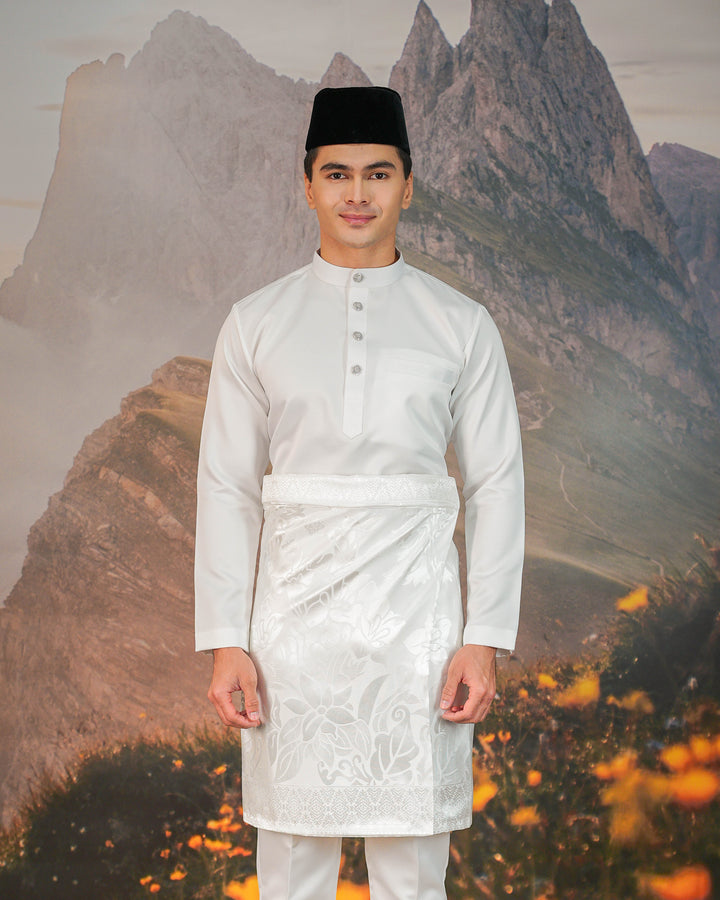 Mawar Instant Sampin Adult - Offwhite & Silver