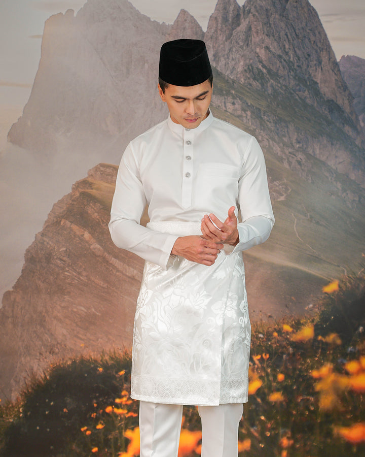 Mawar Instant Sampin Adult - Offwhite & Silver