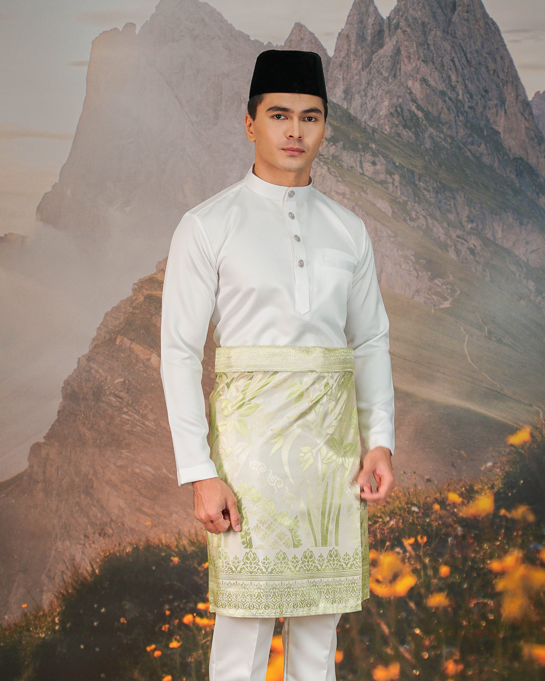 Nirmala Instant Sampin Adult - Offwhite & Soft Green