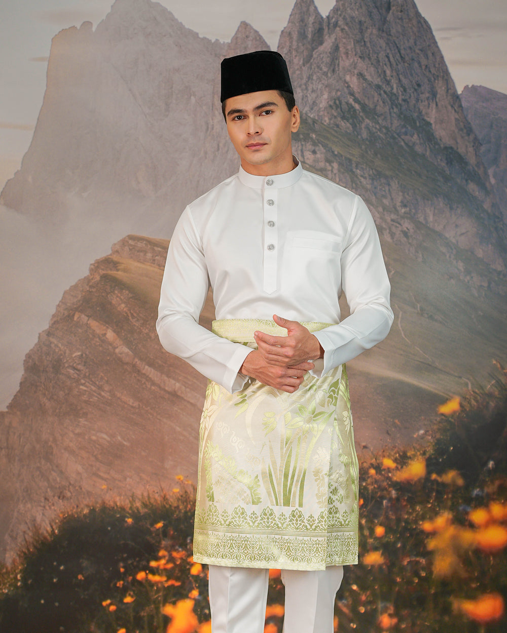 Nirmala Instant Sampin Adult - Offwhite & Soft Green - SampinExclusiveMy