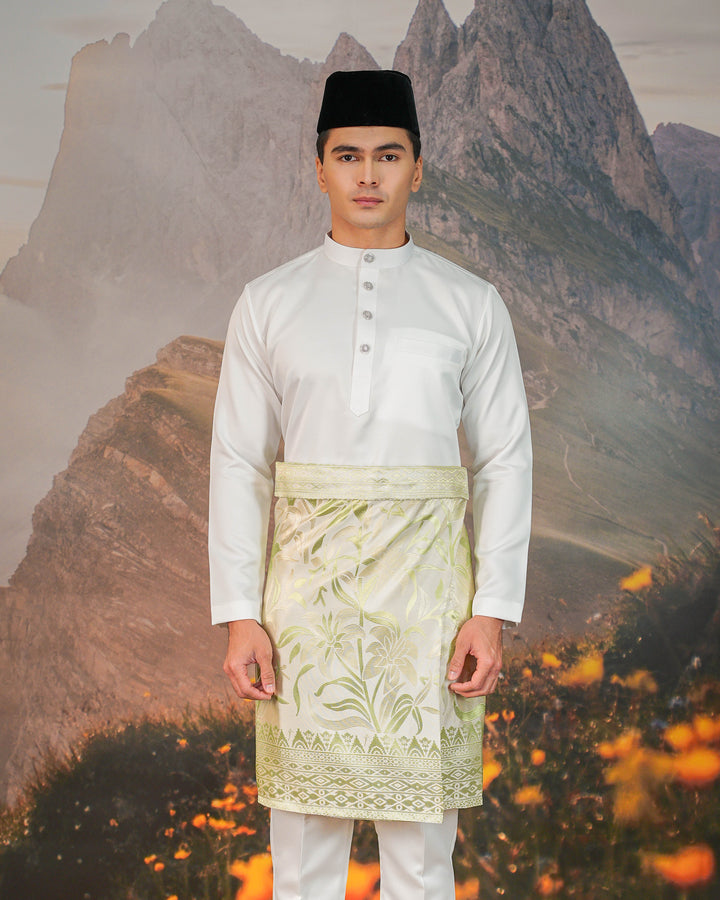 Cenderawasih Instant Sampin Adult - Offwhite & Soft Green