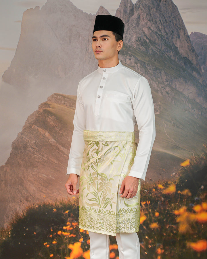 Cenderawasih Instant Sampin Adult - Offwhite & Soft Green