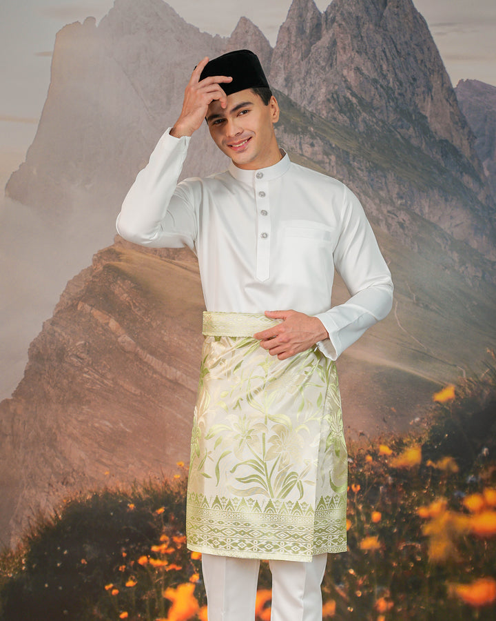 Cenderawasih Instant Sampin Adult - Offwhite & Soft Green
