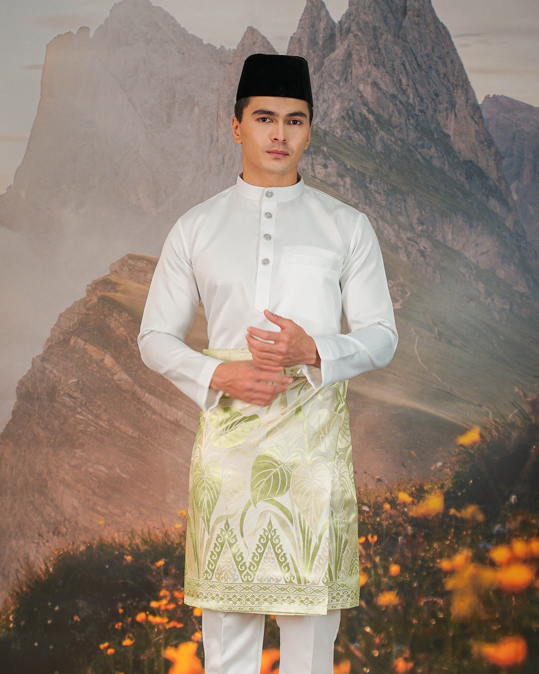 Sireh Instant Sampin Adult - Offwhite & Soft Green