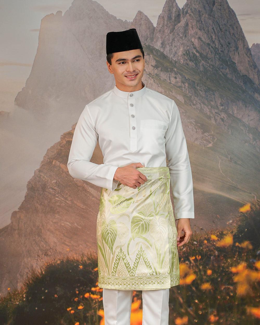 Sireh Instant Sampin Adult - Offwhite & Soft Green - SampinExclusiveMy
