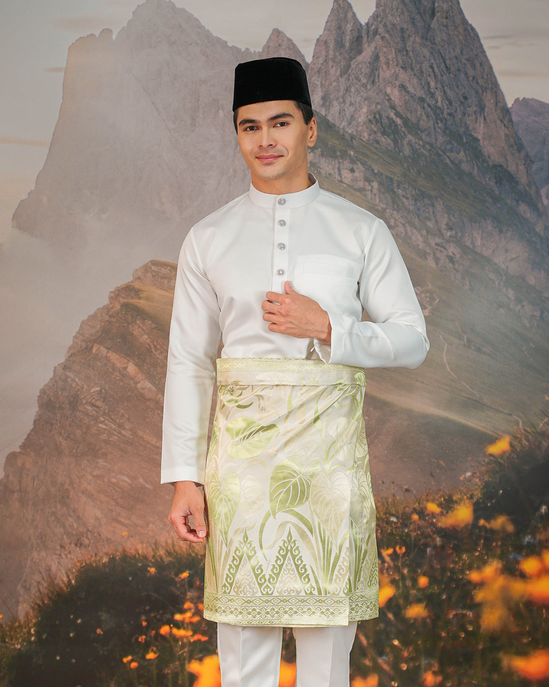 Sireh Instant Sampin Adult - Offwhite & Soft Green