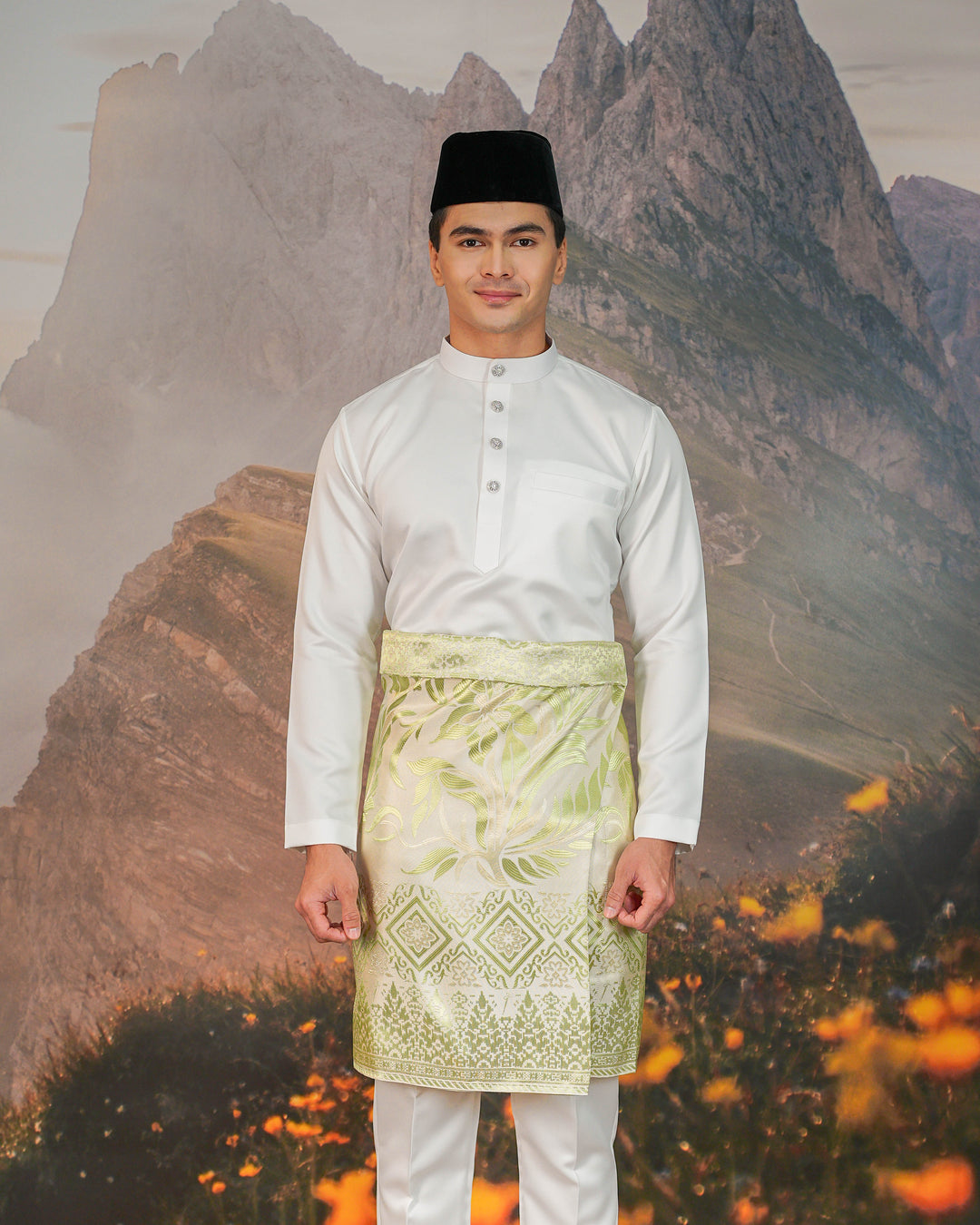 Teratai Instant Sampin Adult - Offwhite & Soft Green