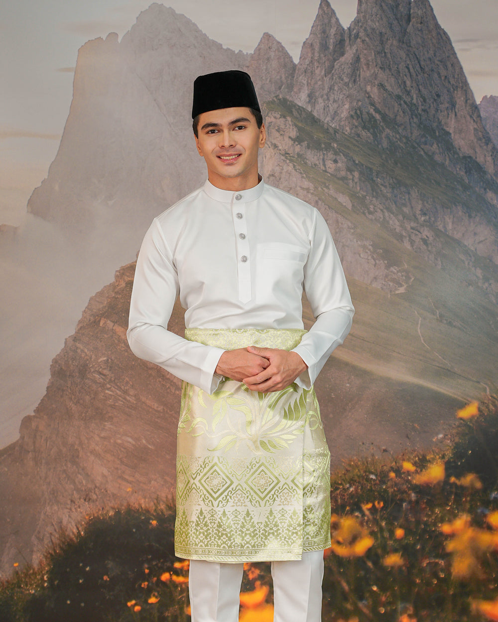 Teratai Instant Sampin Adult - Offwhite & Soft Green - SampinExclusiveMy