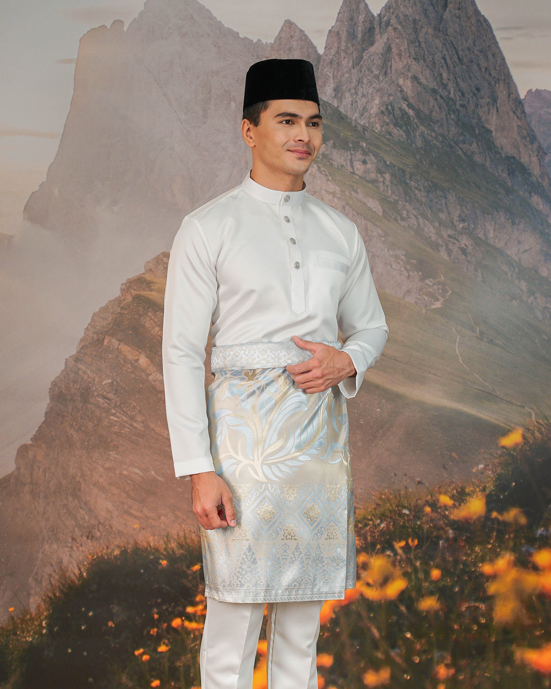 Teratai Instant Sampin Adult - Soft Gold & Blue