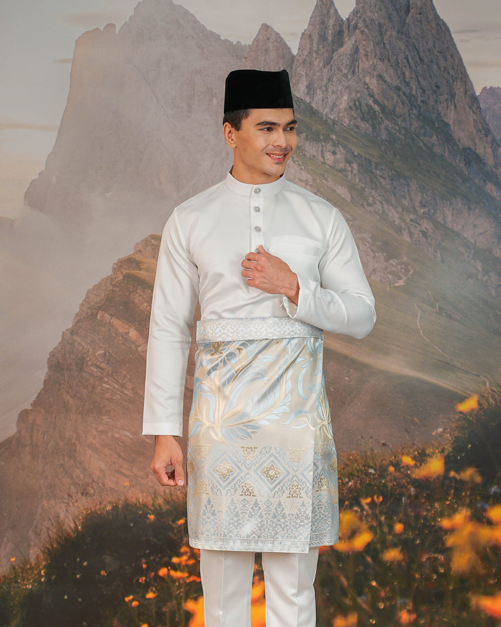Teratai Instant Sampin Adult - Soft Gold & Blue - SampinExclusiveMy