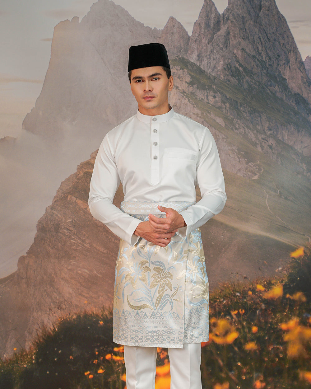 Cenderawasih Instant Sampin Adult - Soft Gold & Blue - SampinExclusiveMy