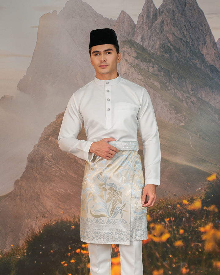 Cenderawasih Instant Sampin Adult - Soft Gold & Blue