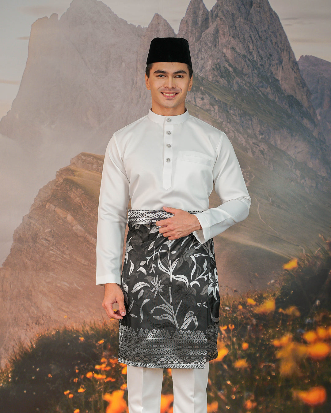 Cenderawasih Instant Sampin Adult - Black & Silver
